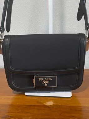 Black Shoulder Bag with Silver Hardware